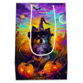 Finse langhond Halloween heks en pompoen Medium Cadeauzakje (Achterkant)