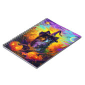 Finse langhond Halloween heks en pompoen Notitieboek (Linkerzijde)