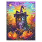 Finse langhond Halloween heks en pompoen Tafelkleed (Voorkant)