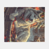 Finse Laphond Honden Kerst Feestelijk Fleece Deken (Voorkant (Horizontaal))