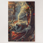 Finse Laphond Honden Kerst Feestelijk Legpuzzel (Verticaal)