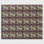 Finse Laphond Honden Kerstfeest Cadeaupapier (Vlak)