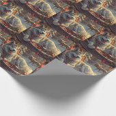Finse Laphond Honden Kerstfeest Cadeaupapier (Hoek)