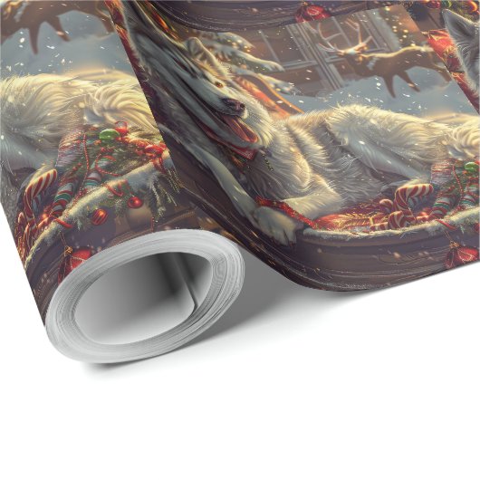 Finse Laphund hond Kerstmis Feest Cadeaupapier (Rol Hoek)