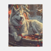Finse Laphund hond Kerstmis Feest Fleece Deken (Voorkant)