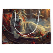 Finse Laphund hond Kerstmis Feest Groot Cadeauzakje (Voorkant)