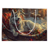 Finse Laphund hond Kerstmis Feest Groot Cadeauzakje (Achterkant)