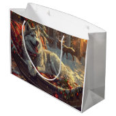 Finse Laphund hond Kerstmis Feest Groot Cadeauzakje (Achterkant Gekanteld)