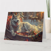 Finse Laphund hond Kerstmis Feest Kaart (Voorkant)