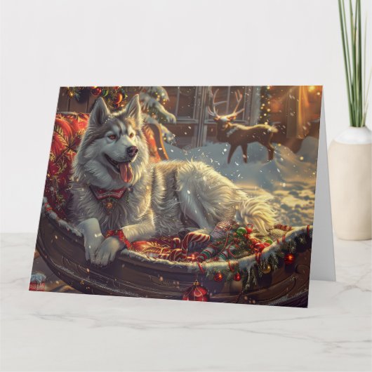 Finse Laphund hond Kerstmis Feest Kaart (Voorkant)