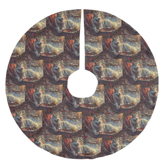 Finse Laphund hond Kerstmis Feest Kerstboom Rok (Voorkant)