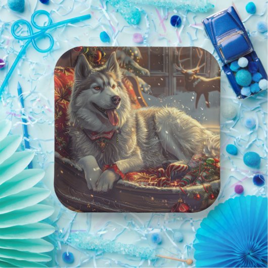 Finse Laphund hond Kerstmis Feest Papieren Bordje (Feest)