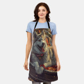 Finse Laphund hond Kerstmis Feest Schort (Gedragen)