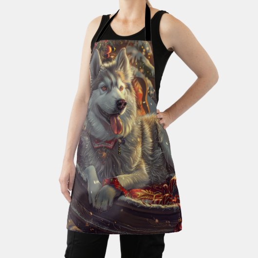 Finse Laphund hond Kerstmis Feest Schort (Insitu)