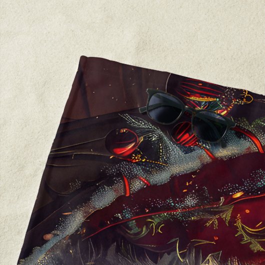 Finse Laphund hond Kerstmis Feest Strandlaken (In situ)