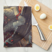 Finse Laphund hond Kerstmis Feest Theedoek (Quarter Fold)