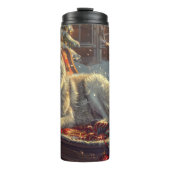 Finse Laphund hond Kerstmis Feest Thermosbeker (Voorkant)