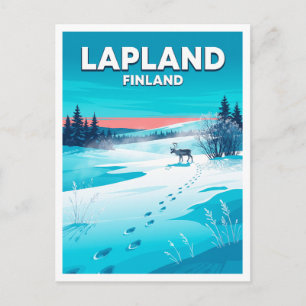 Finse Lapland Rendierpad Saariselkä Finland Briefkaart