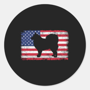 Finse Lappenhond 4 juli Patriottisch Amerika Ronde Sticker