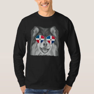 Finse Lappenhond Dominicaanse vlag Zonnebril T-shirt
