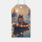 Finse Lapphond Kerst Feestelijke Reis Cadeaulabel (Achterkant)