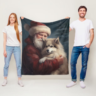 Finse Lapphond Kerstman Feestelijke Kerstmis Fleece Deken