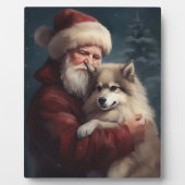 Finse Lapphond Kerstman Feestelijke Kerstmis Fotoplaat (Voorkant)