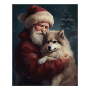 Finse Lapphond Kerstman Feestelijke Kerstmis Perfect Poster