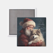 Finse Lapphond Kerstman Festive Kerstmis Magneet (Voorkant / Achterkant)