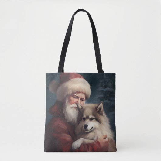 Finse Lapphond Kerstman Festive Kerstmis Tote Bag (Voorkant)