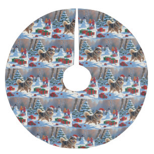 Finse Lapphond Rent Sneeuw met Kerstmuts Kerstboom Rok