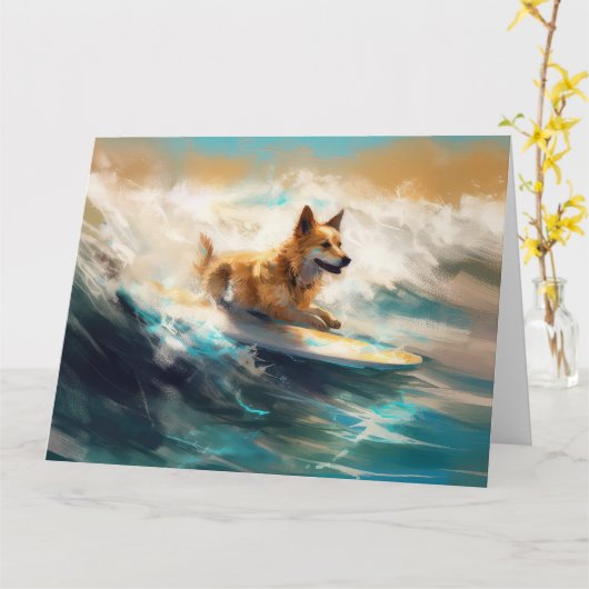 Finse Lapphond Strand Surfing Schilderen Kaart (Gele Bloem)