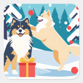 FINSE LAPPHUND 2024 vakantie Vierkante Sticker (Voorkant)