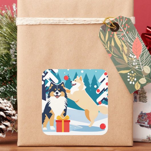 FINSE LAPPHUND 2024 vakantie Vierkante Sticker