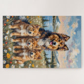 Finse Lapphund Arctische Weide Kunst Legpuzzel (Horizontaal)