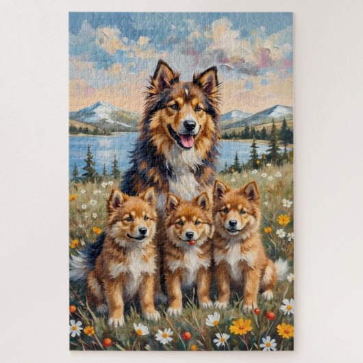 Finse Lapphund Arctische Weide Kunst Legpuzzel (Verticaal)