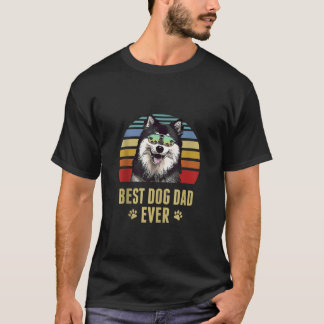 Finse Lapphund Beste Hond Papa Ooit Retro Sunset T T-shirt