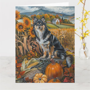 Finse Lapphund Dog Autumn Harvest Thanksgiving Kaart