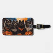 Finse Lapphund Halloween Spooky Bagagelabel (Voorkant horizontaal)