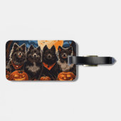 Finse Lapphund Halloween Spooky Bagagelabel (Achterkant horizontaal)