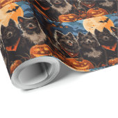 Finse Lapphund Halloween Spooky Cadeaupapier (Rol Hoek)