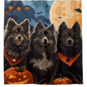 Finse Lapphund Halloween Spooky Douchegordijn (Voorkant)
