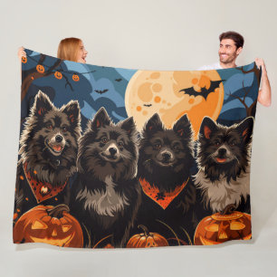 Finse Lapphund Halloween Spooky Fleece Deken