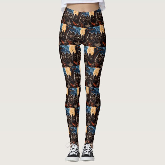 Finse Lapphund Halloween Spooky Leggings (Voorkant)