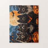 Finse Lapphund Halloween Spooky Legpuzzel (Verticaal)