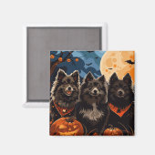 Finse Lapphund Halloween Spooky Magneet (Voorkant / Achterkant)