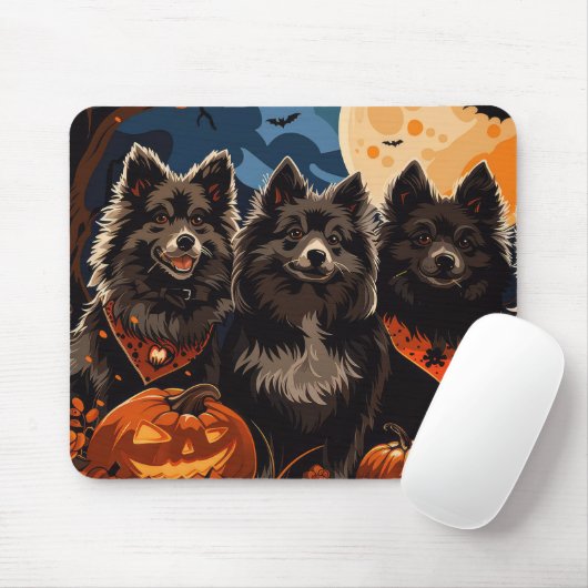 Finse Lapphund Halloween Spooky Muismat (Met muis)