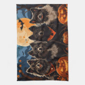 Finse Lapphund Halloween Spooky Theedoek (Verticaal)