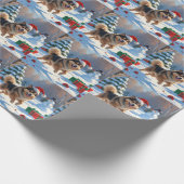 Finse Lapphund Hardloopsneeuw met kerst Pet Cadeaupapier (Hoek)