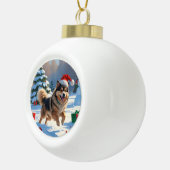 Finse Lapphund Hardloopsneeuw met kerst Pet Keramische Bal Ornament (Rechts)